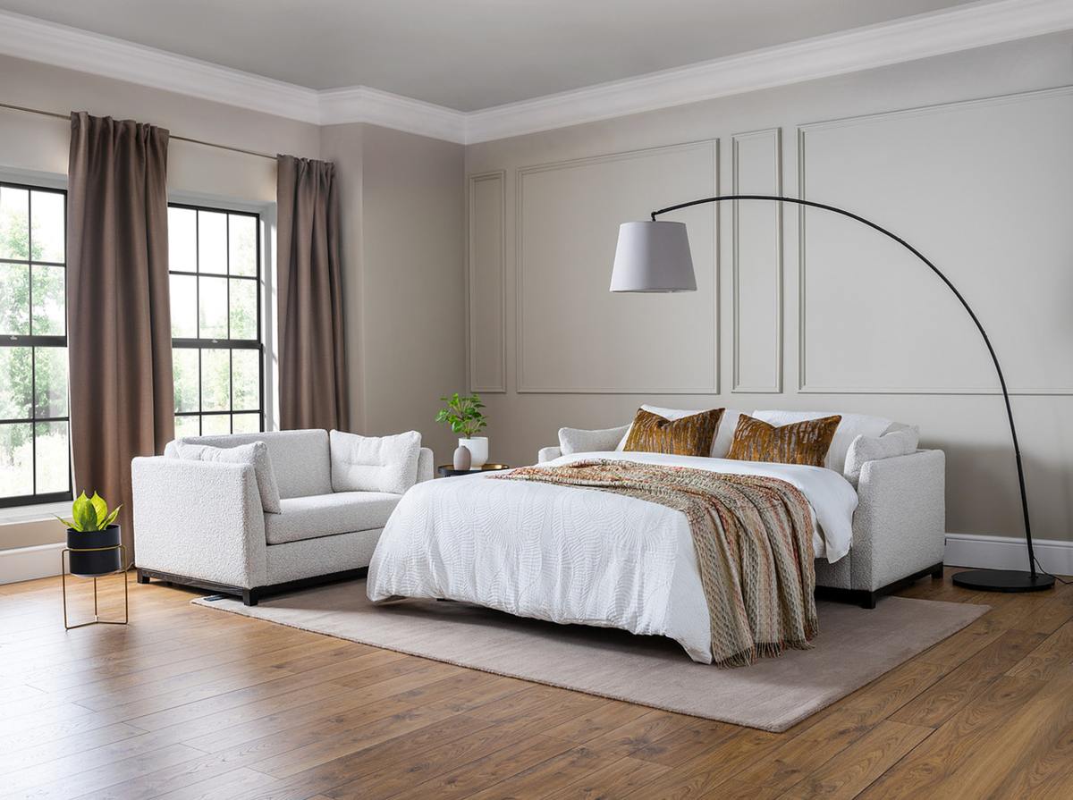 milano sofa bed in alpaka cloud color